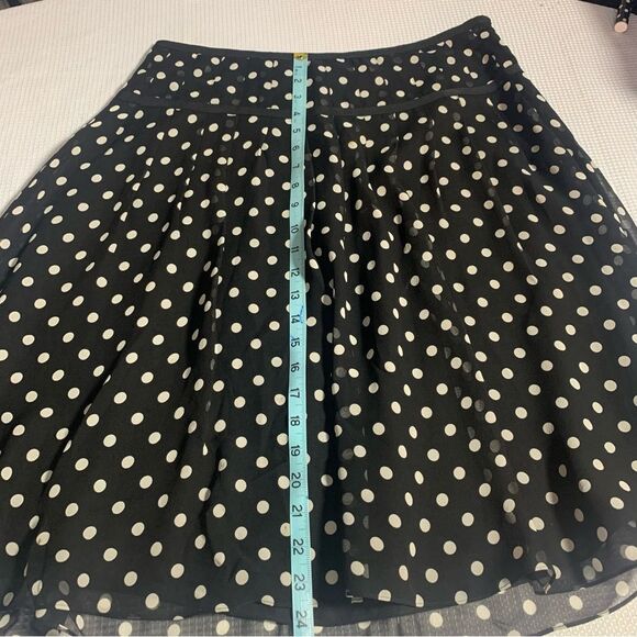 Lauren Ralph Lauren Black & White Silk Polka Dot Flowy Skirt - Picture 11 of 11